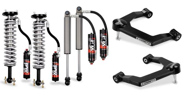 Cognito Motorsports Truck - Cognito 3-Inch Elite Uniball Leveling Kit with Fox Elite 2.5 Reservoir Shocks for 19-22 Silverado/Sierra 1500 2WD/4WD - 210-P1009