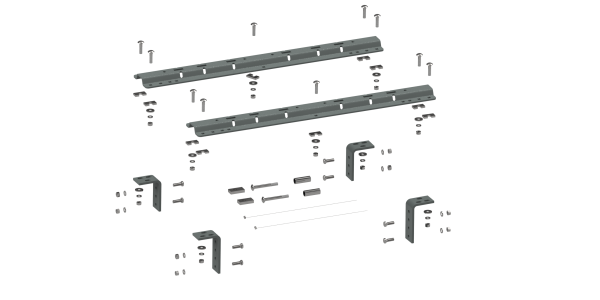 B&W Trailer Hitches - B&W Trailer Hitches Fifth Wheel Trailer Hitch Rail Universal Mounting Rails For 5th Wheel Hitches - RVR3200