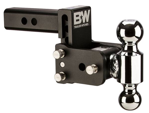 B&W Trailer Hitches - B&W Trailer Hitches Trailer Hitch Ball Mount B&W Tow And Stow Dual Ball 2" Adj Ball Mount 3" Drop/3-1/2" Rise, Black - TS10035B