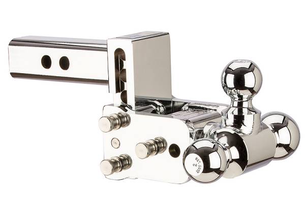 B&W Trailer Hitches - B&W Trailer Hitches Trailer Hitch Ball Mount 6" Chrome T&S, Tri-Ball-Boxed - TS10047C