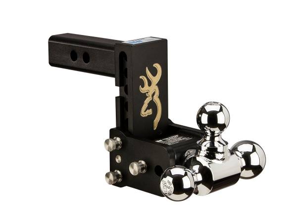 B&W Trailer Hitches - B&W Trailer Hitches Trailer Hitch Ball Mount B&W Tow And Stow Tri Ball 2" Adj Ball Mount 5" Drop/5-1/2" Rise, Browning - TS10048BB