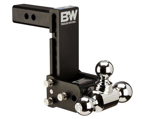 B&W Trailer Hitches - B&W Trailer Hitches Trailer Hitch Ball Mount 10" Blk T&S, Tri-Ball-Boxed - TS10049B