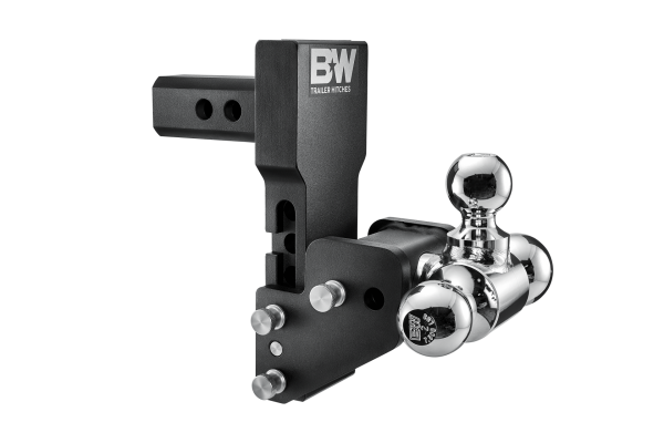 B&W Trailer Hitches - B&W Trailer Hitches Trailer Hitch Ball Mount 2 in Model 9 Blk T&S Tri Ball for Multi-Pro Tailgate - TS10066BMP