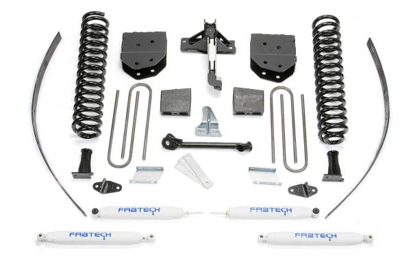 Fabtech - Fabtech Suspension Lift Kit 8" BASIC SYS W/PERF SHKS 2008-16 FORD F250 4WD W/O FACTORY OVERLOAD - K2121