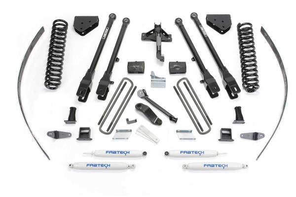 Fabtech - Fabtech Suspension Lift Kit 8" 4LINK SYS W/COILS & PERF SHKS 2008-16 FORD F250 4WD W/O FACTORY OVERLOAD - K2125