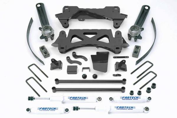 Fabtech - Fabtech Suspension Lift Kit 6" PERF SYS W/PERF SHKS 95.5-04 TOYOTA TACOMA 4 CYL 2/4WD 6 LUG - K7003