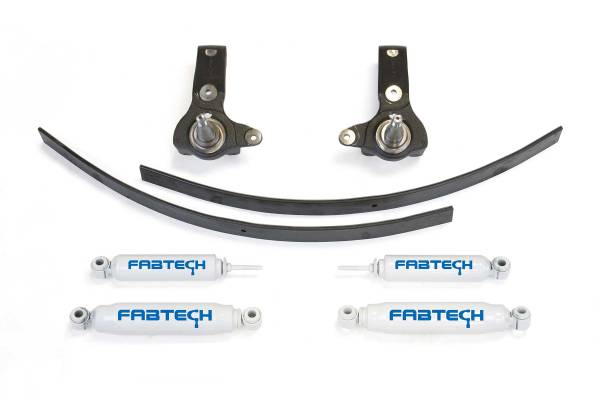 Fabtech - Fabtech Suspension Lift Kit 3" SPINDLE SYS W/PERF SHKS 95.5-04 TOY TACOMA 5 LUG 2WD - K7014