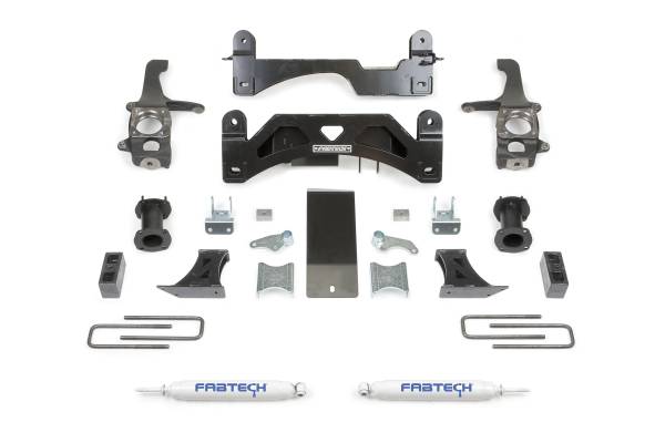 Fabtech - Fabtech Suspension Lift Kit 6" BASIC SYS W/C/O SPACERS & PERF RR SHKS 2016-21 TOYOTA TUNDRA 2WD/4WD - K7054