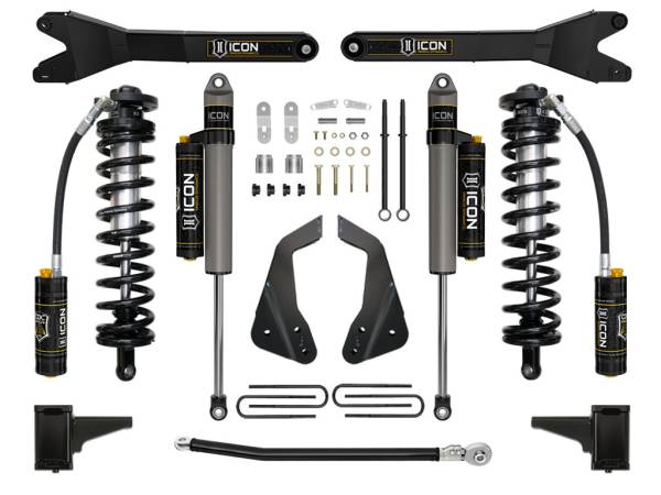 ICON Vehicle Dynamics - ICON 2005-07 Ford F250/F350 4-5.5" Lift Stage 4 Coilover Conversion w/Radius Arm