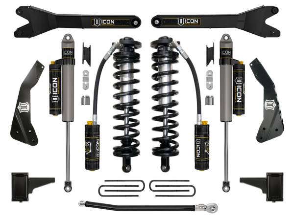 ICON Vehicle Dynamics - ICON 2011-16 Ford F250/F350 4-5.5" Lift Stage 4 Coilover Conversion w/Radius Arm