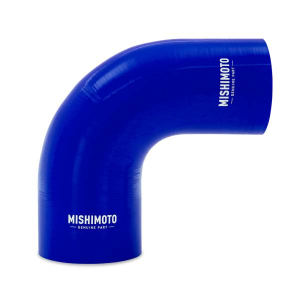 Mishimoto - Mishimoto 90-Degree Silicone Transition Coupler, 3.50-in to 4.00-in, Blue - MMCP-R90-3540BL