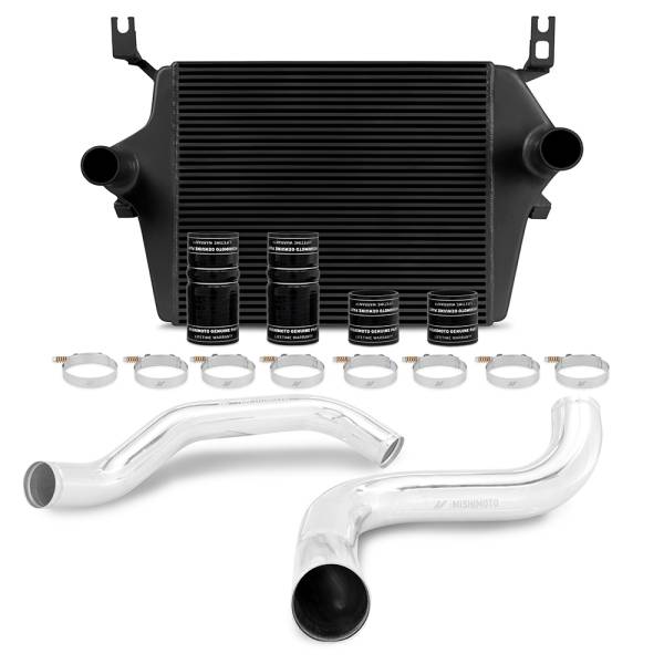 Mishimoto - Mishimoto Ford 7.3L Powerstroke Intercooler Kit, 1999-2003 Black Cooler, Polished Pipes - MMINT-F2D-99KBKP