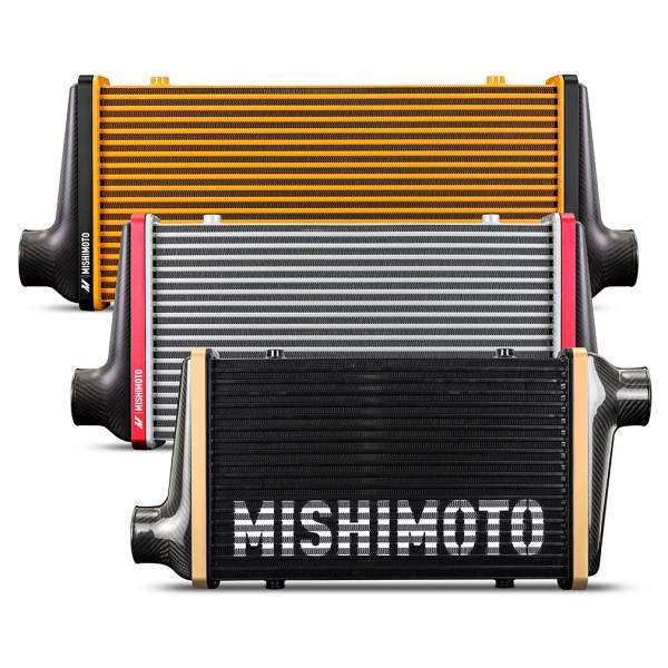 Mishimoto - Mishimoto MMINT-UCF, Gloss Tanks, 450mm Black Core, Offset, Black Anodized V-Band - MMINT-UCF-G4B-C-BK