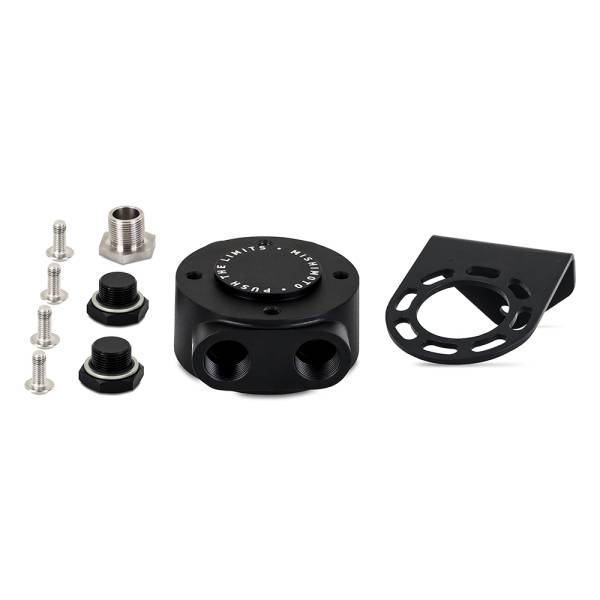 Mishimoto - Mishimoto Remote Oil Filter Mount, 3/4-16 Filter Thread, Black - MMOC-RFH-34BK