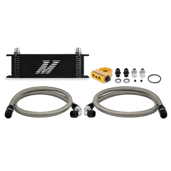 Mishimoto - Mishimoto Universal Thermostatic Oil Cooler Kit, 13-Row, Black - MMOC-U13TBK