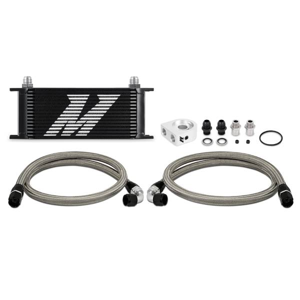 Mishimoto - Mishimoto Universal Oil Cooler Kit, 16-Row, Black - MMOC-U16BK