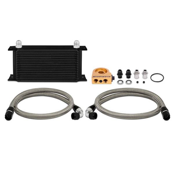 Mishimoto - Mishimoto Universal Thermostatic 19 Row Oil Cooler Kit, Black - MMOC-ULTBK