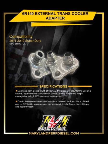 Maryland Performance Diesel - Maryland Performance 11-19 6R140 Trans Cooler Adapter - 6R140TCA