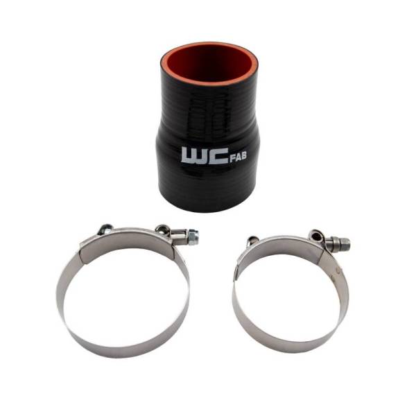 Wehrli Custom Fabrication - Wehrli Custom 2.375" x 3" ID Straight Reducer 4.5" Long Silicone Boot and Clamp Kit