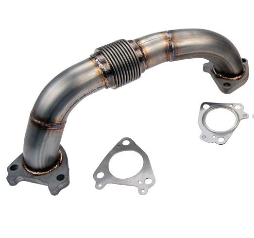 Wehrli Custom Fabrication - Wehrli Custom 2001-2016 Duramax 2" Stainless Driver Side Up Pipe for OEM or Wehrli Custom Manifold with Gaskets