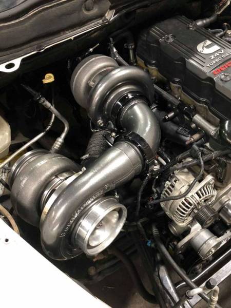 Wehrli Custom Fabrication - Wehrli Custom 2003-2007 5.9L Cummins S400/S300 Side by Side Twin (Compound) Turbo Kit