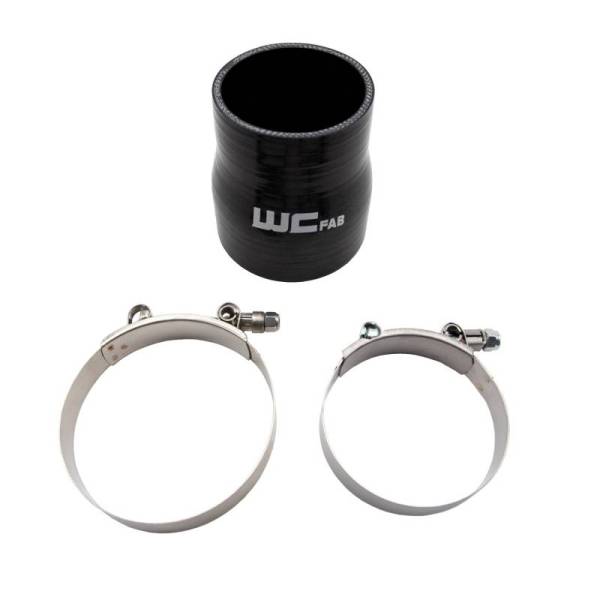 Wehrli Custom Fabrication - Wehrli Custom 3" x 3.5" ID Straight Reducer x 4" Long Silicone Boot and Clamp Kit