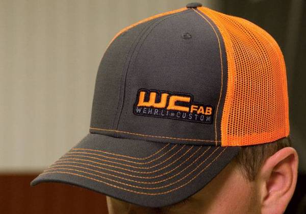 Wehrli Custom Fabrication - Wehrli Custom Snap Back Hat Charcoal/Neon Orange WCFab