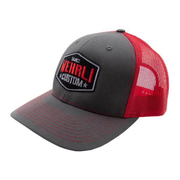 Wehrli Custom Fabrication - Wehrli Custom Snap Back Hat Charcoal/Red Badge