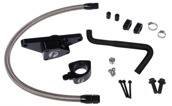 Fleece Performance - Fleece Performance Cummins Coolant Bypass Kit 06-07 Auto Trans with Stainless Steel Braided Line