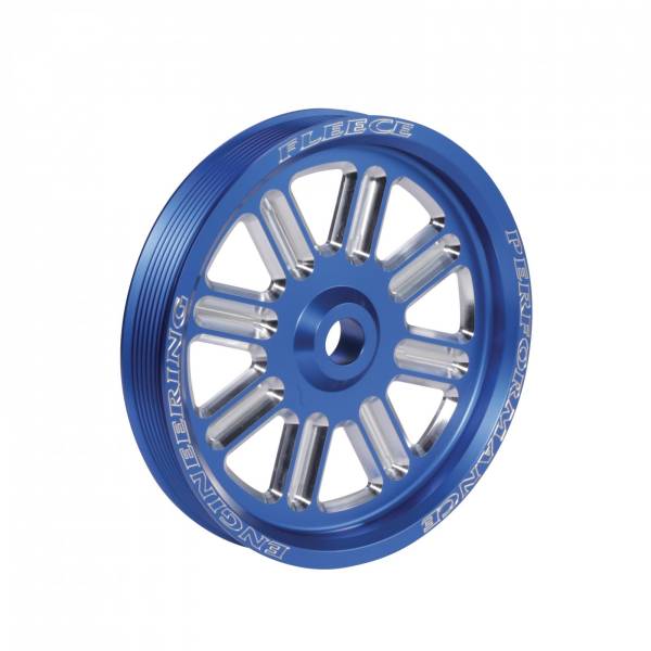 Fleece Performance - Fleece Performance Spoke Design Cummins Dual Pump Pulley Fleece Blue