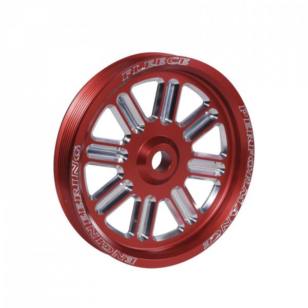 Fleece Performance - Fleece Performance Spoke Design Cummins Dual Pump Pulley Fleece Red