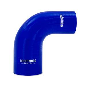 Mishimoto 90-Degree Silicone Transition Coupler, 2.50-in to 4.00-in, Blue - MMCP-R90-2540BL