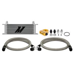 Mishimoto Universal Thermostatic Oil Cooler Kit, 13-Row, Silver - MMOC-U13TSL