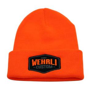 Wehrli Custom Beanie Hat Orange - Badge