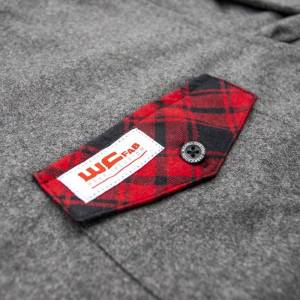 Wehrli Custom Fabrication - Wehrli Custom Men's Flannel - Grey with Red Buffalo Plaid Accents, Limited Edition - Image 4