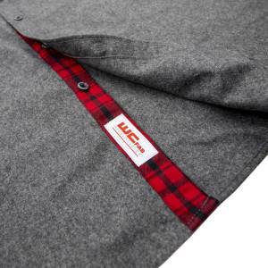 Wehrli Custom Fabrication - Wehrli Custom Men's Flannel - Grey with Red Buffalo Plaid Accents, Limited Edition - Image 6
