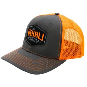 Wehrli Custom Snap Back Hat Charcoal/Neon Orange Badge
